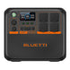 BLUETTI AC200P L Expandable Power Station with 2,400W power, 2,304Wh capacity, multiple AC and USB outputs, compact black and orange design.