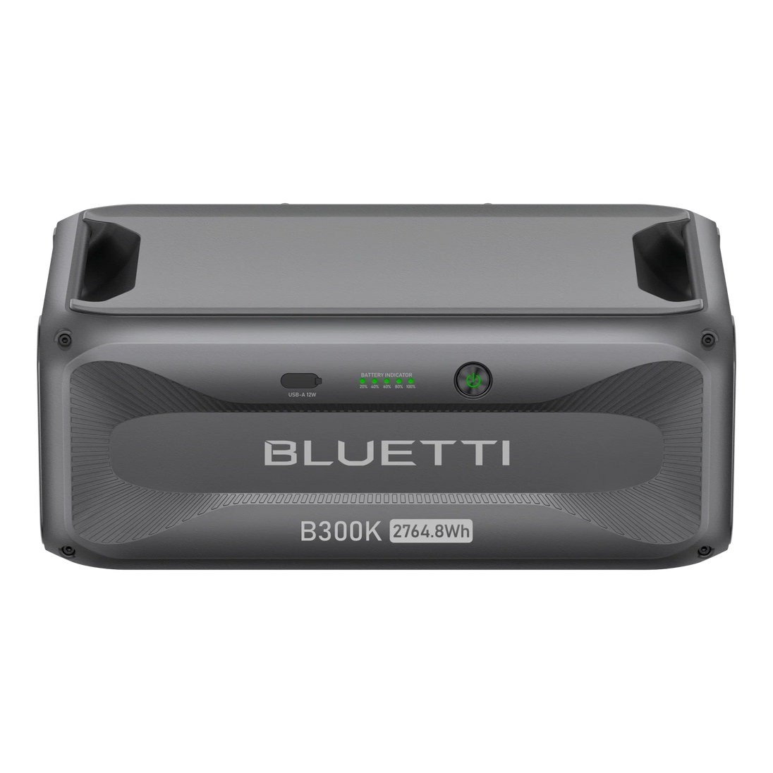 BLUETTI B300K Expansion Battery 2764.8Wh with USB-A output and automotive-grade LiFePO4 cells in durable aluminum case