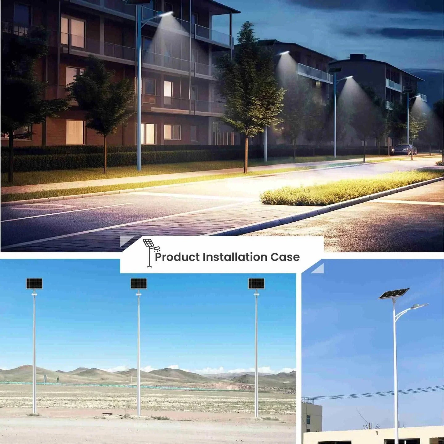 Solar Grain Street Light installed on urban and rural streets with bright LED illumination and remote control features