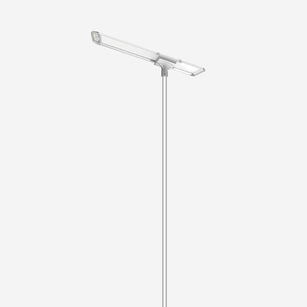 Elant 120W integrated solar streetlight with mono solar panel, remote control, and aluminum alloy case