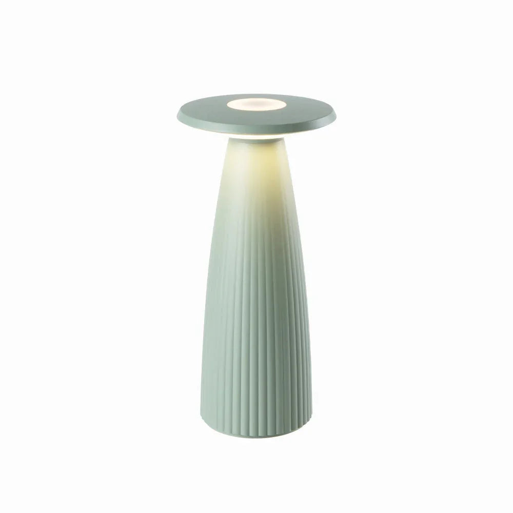 Flora cordless rechargeable LED table lamp with frosted polycarbonate diffuser and smoky glass top