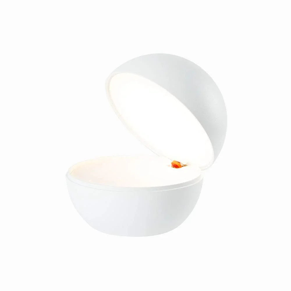 Goodnight cordless round white LED rechargeable table lamp with dimming function and powder coated aluminum body