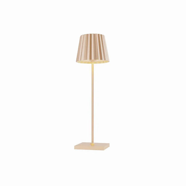 Plissé cordless table lamp with aluminum die-casting, touch switch, flexible dimming, and rechargeable LED light