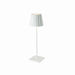 Plissé cordless white LED rechargeable table lamp with pleated shade and touch dimming