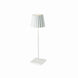 Plissé cordless white LED rechargeable table lamp with pleated shade and touch dimming