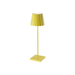 Plissé cordless yellow table lamp with pleated shade and modern design