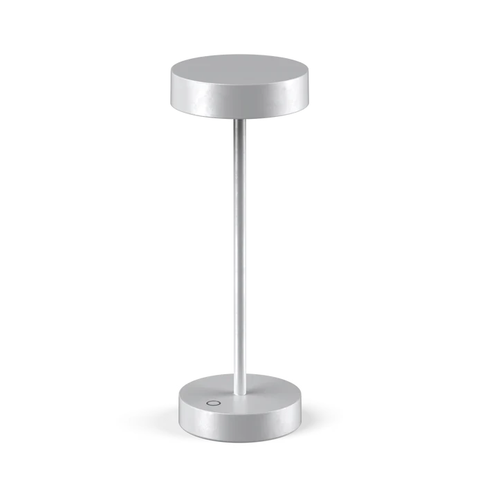 Standy Maxi minimalist portable LED lamp with sleek silver design and touch control