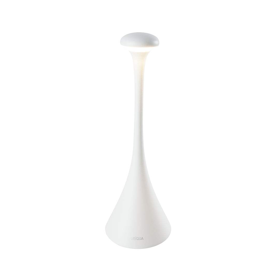 Pinup Maxi cordless white LED rechargeable table lamp with touch switch and flexible dimming
