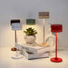 Duplo cordless LED table lamps in multiple colors with modern design, touch switch, and rechargeable battery