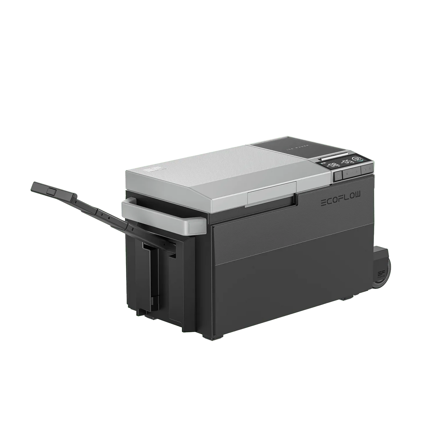 EcoFlow GLACIER portable refrigerator with integrated ice maker and detachable suitcase design