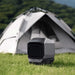 EcoFlow WAVE 2 portable air conditioner with add-on battery on grass near tent for outdoor cooling