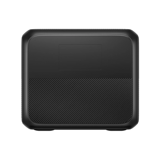 BLUETTI AC200P L Expandable Power Station front view in black with textured surface and compact design