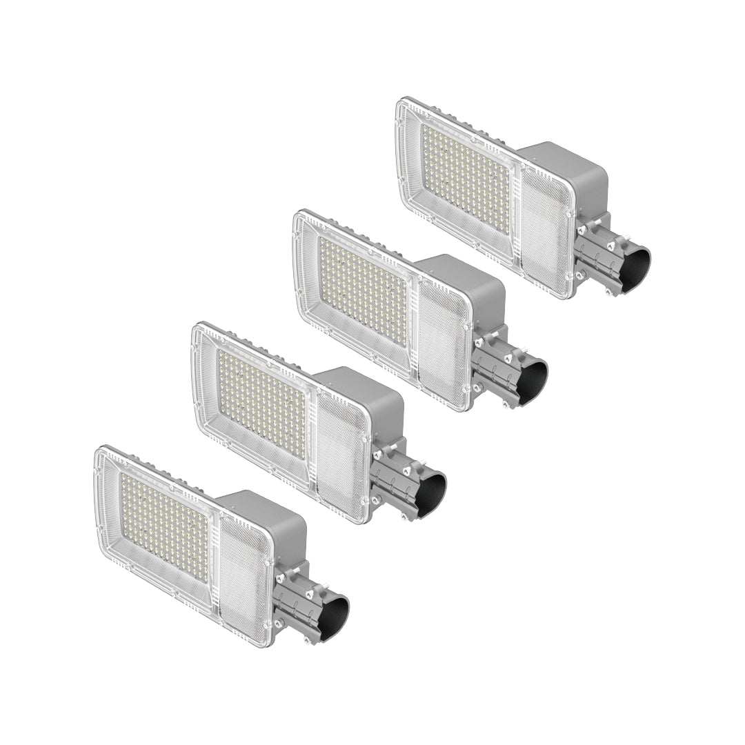 Eco-friendly solar street light set, 4PCS with solar panels, precision-grade aluminum-magnesium alloy, LED lamp beads.