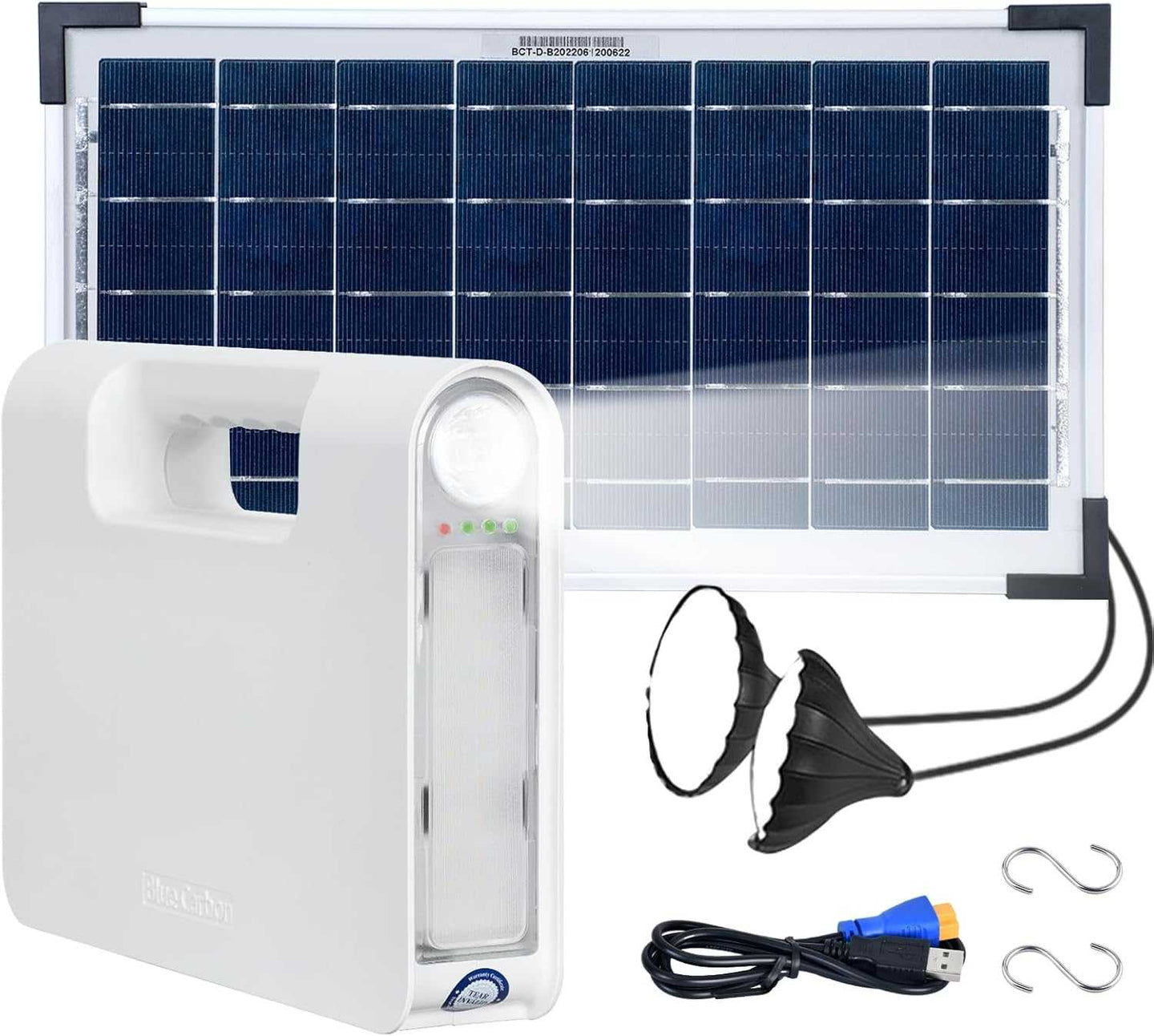 Solar Rechargeable Emergency Lantern with Power Storage and Solar Panel