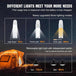 Solar rechargeable emergency lantern with multiple lighting modes and removable bulbs for outdoor use.