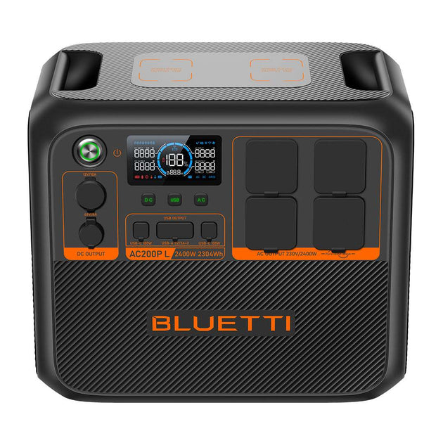 BLUETTI AC200P L Expandable Power Station 2,400W 2,304Wh portable power supply with multiple outputs and fast charging