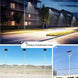 Solar Grain Street Light with 5V solar panel illuminating street; features LED lamp beads, remote control, and aluminum-magnesium alloy shell.