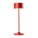 Duplo cordless table lamp in red with modern design.