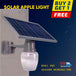 Elant Solar Golden Apple Light mounted on wall with solar panel, offering eco-friendly outdoor illumination.