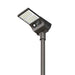 Integrated solar street light with smart LED screen and dual color temperature mounted on pole