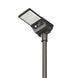 Integrated solar street light with smart LED screen and dual color temperature mounted on pole