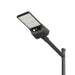Integrated solar street light with LED panel and digital display mounted on pole