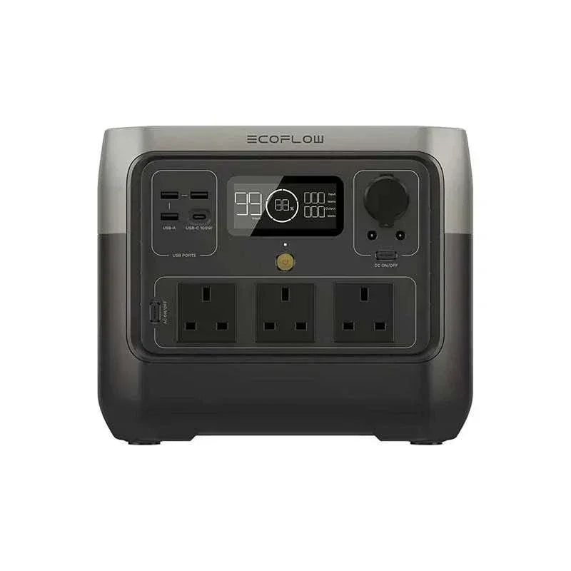 EcoFlow RIVER 2 Pro portable power station with multiple AC and USB ports and digital display