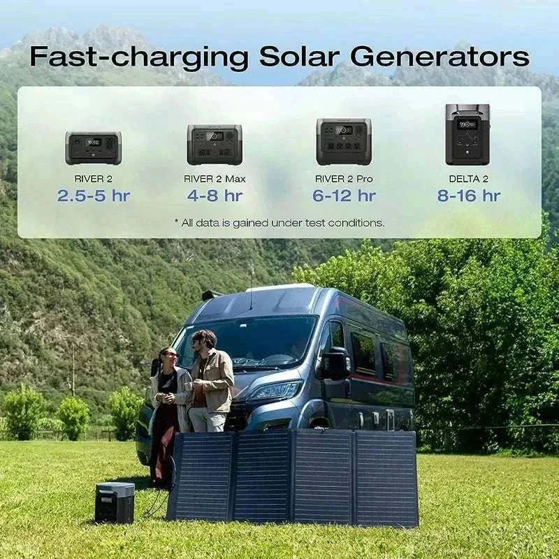 EcoFlow 160W portable folding solar panel with IP68 waterproof rating for smart, durable outdoor power.