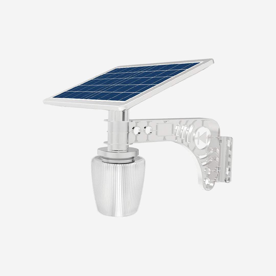 Solar-powered wall-mounted light with golden apple design and high-efficiency 5V/35W panel.