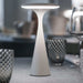 Elant Dusk rechargeable modern white table lamp on dining table