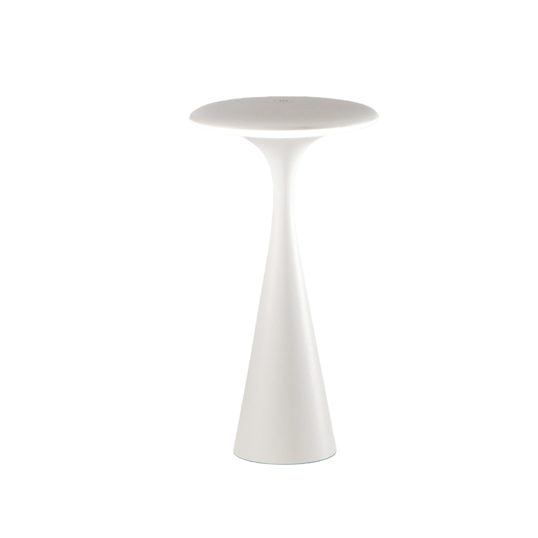 Elant Dusk rechargeable modern white table lamp with sleek design