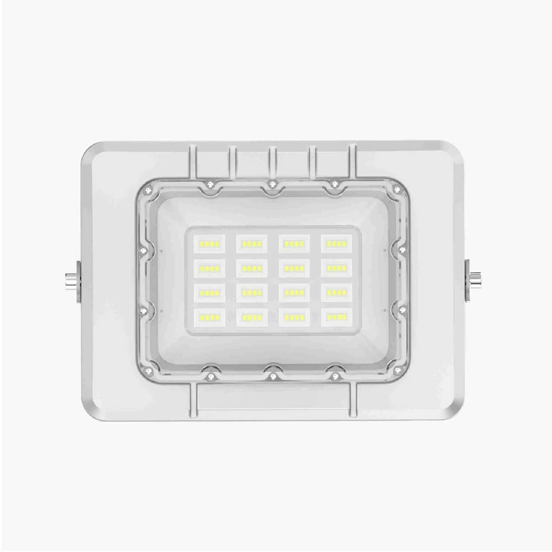 white solar flood light with multiple LED lamp beads and aluminum alloy case