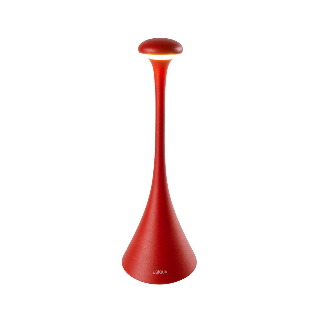 Pinup Maxi cordless red LED rechargeable table lamp with touch switch and flexible dimming
