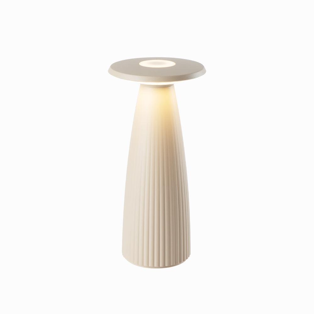 Cordless table lamp with floral design, touch switch, adjustable dimming, and vase functionality.