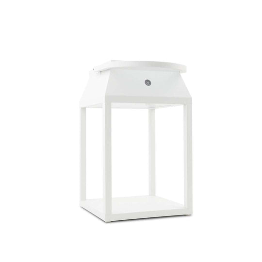 Eco-friendly solar rechargeable lantern with LED lighting, touch switch, water resistance, and powder-coated aluminum finish.