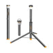 Multi-functional camping light with adjustable tripod, handheld flashlight, and magnetic base in black and orange design