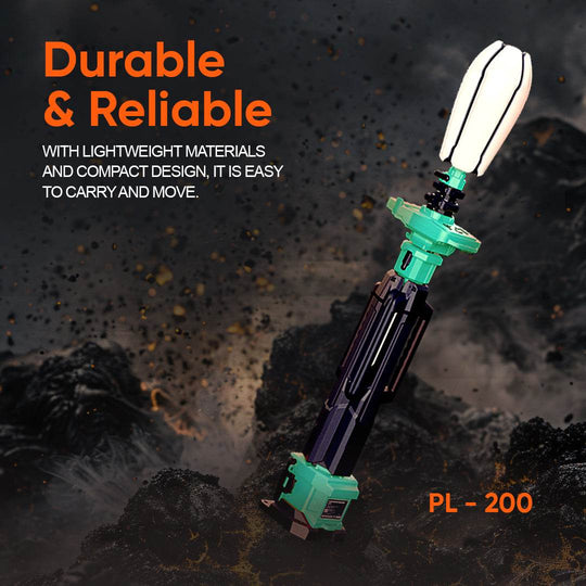 Portable Petal-like Tripod Light TL-200P with 360-degree coverage, adjustable height, and durable construction for versatile illumination.