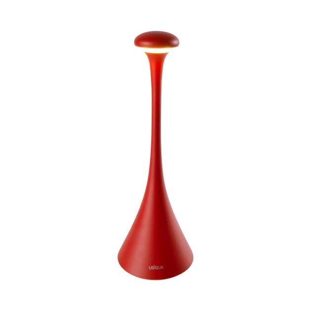 Pinup Maxi cordless red LED rechargeable table lamp with touch control and dimming