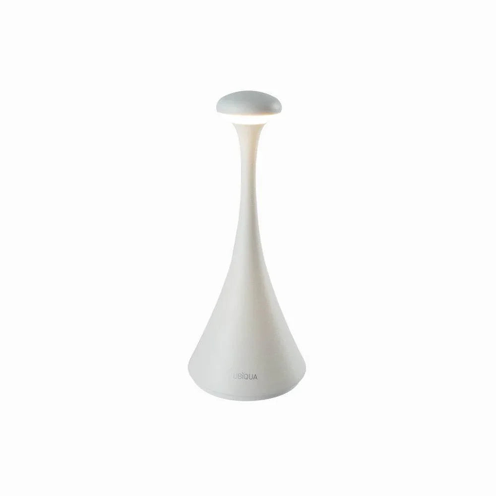 Pinup Mini cordless LED rechargeable white table lamp with slim aluminum design and touch dimming