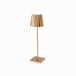 Gold Plissé cordless table lamp, elegant design, aluminum die-casting, dimmable LED lighting.