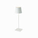 Plissé cordless table lamp, sleek modern design, white finish.