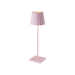 Plissé cordless table lamp with pleated shade and modern design.