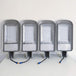 Solar Grain Street Light set of 4 with solar panels for eco-friendly outdoor lighting.