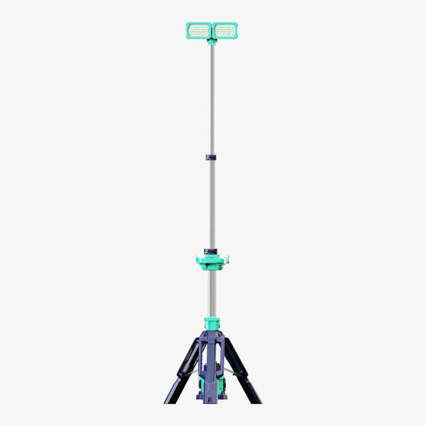Portable tripod light TL-200 with adjustable height and dual LED panels for bright outdoor illumination