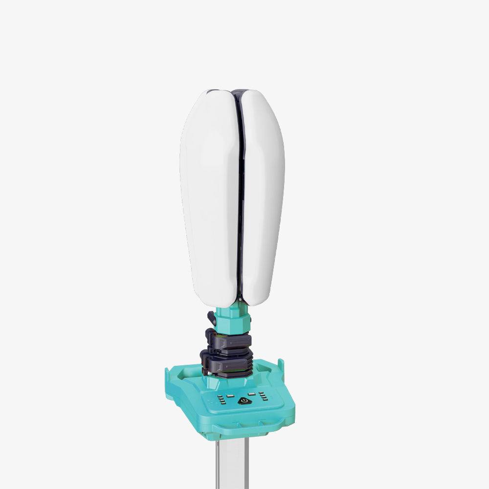 Portable petal-like tripod light TL-200P with adjustable height and 360-degree illumination.