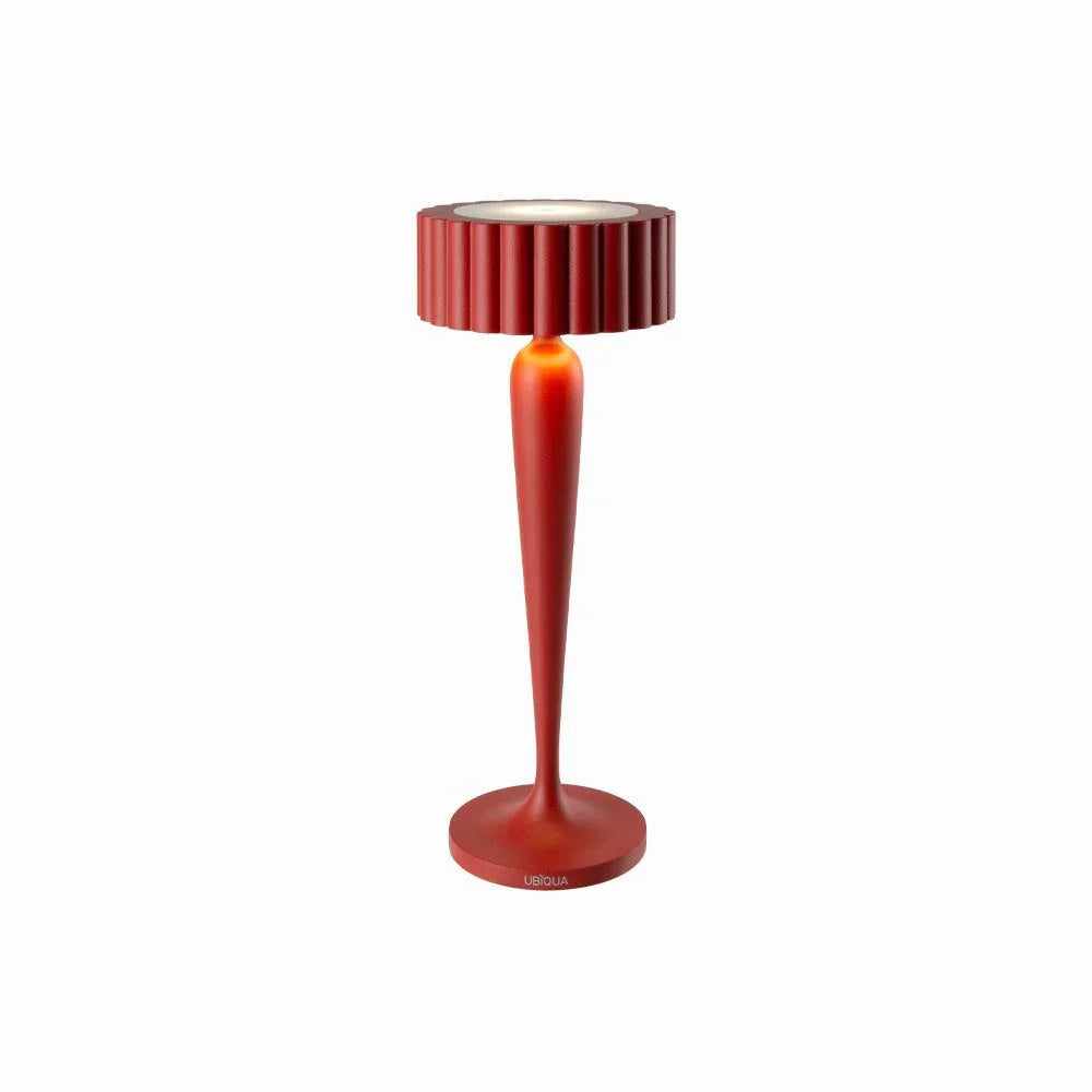 Twiggy cordless table lamp with modern red design and LED touch control