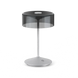 Crystal cordless table lamp with removable smoky glass shade and touch switch for customizable lighting.