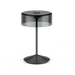 Crystal cordless table lamp with smoky glass shade and touch switch for flexible dimming.