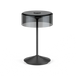 Crystal cordless table lamp with smoky glass shade and touch switch for flexible dimming.