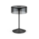 Crystal cordless table lamp with smoky glass shade and touch switch for flexible dimming.
